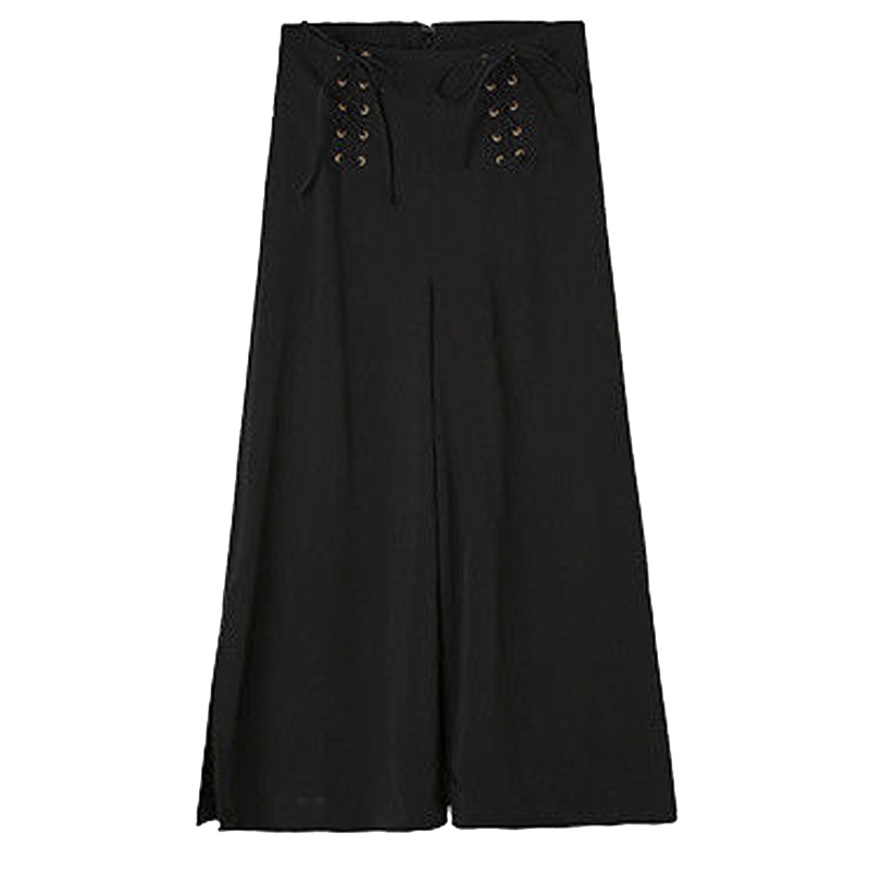 【专柜同款】拉夏贝尔秋女韩版高腰九分裤纯色显瘦长裤阔腿裤休闲裤60007301