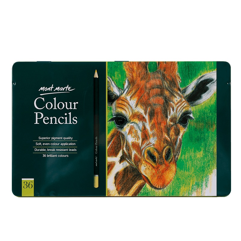蒙玛特彩色铅笔油性36色铁盒装