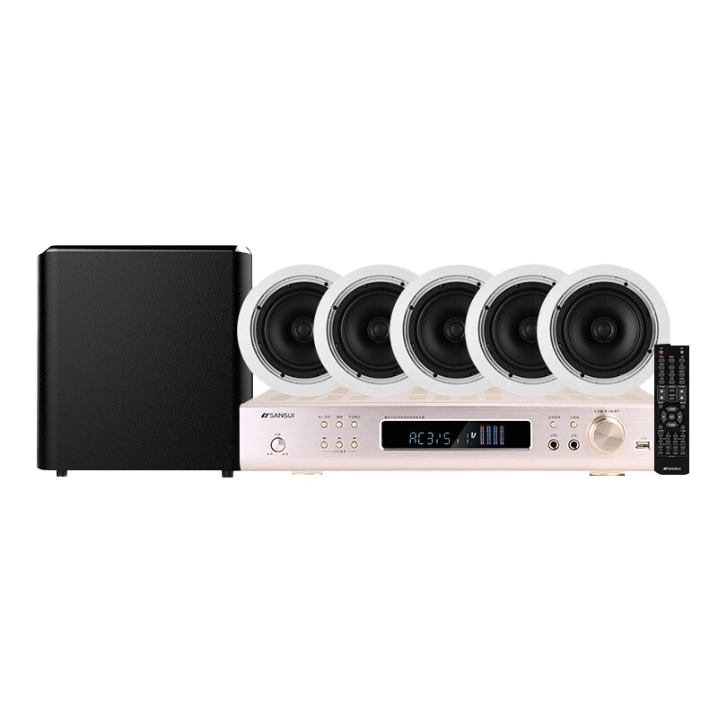 山水(SANSUI) T2 吸顶音响5.1家庭影院组合音响套装音箱 电视家用蓝牙客厅吊顶喇叭音箱 6.5英寸