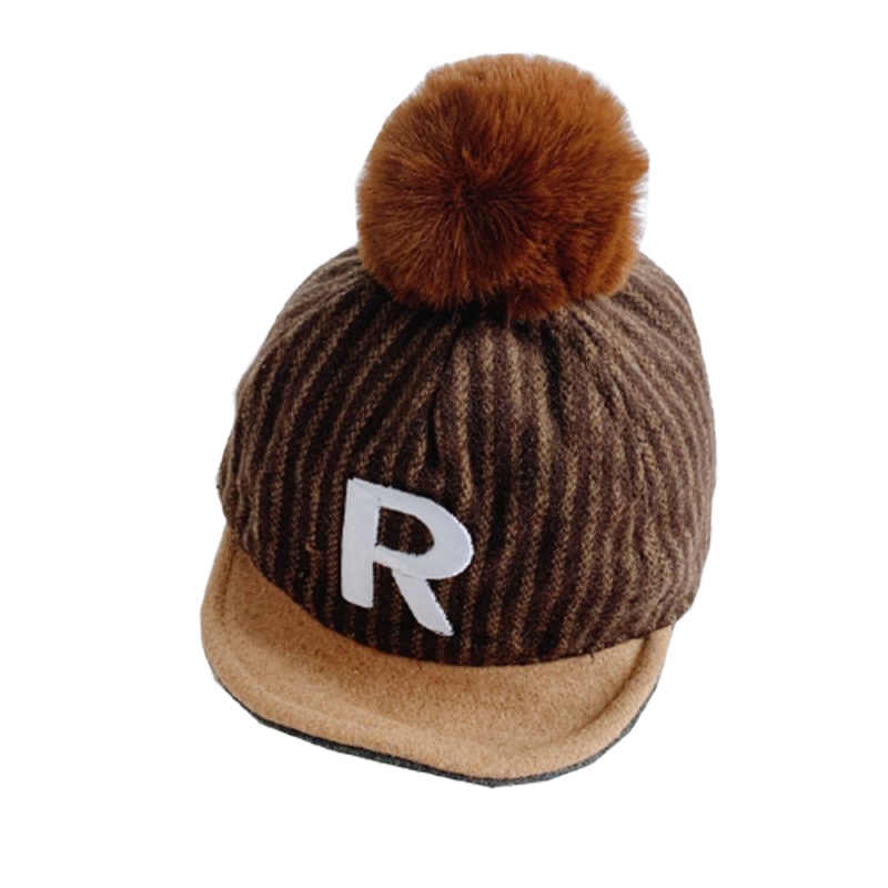 宝宝帽子秋冬婴儿鸭舌帽智扣可爱超萌婴幼儿毛球棒球帽男女童洋气帽子