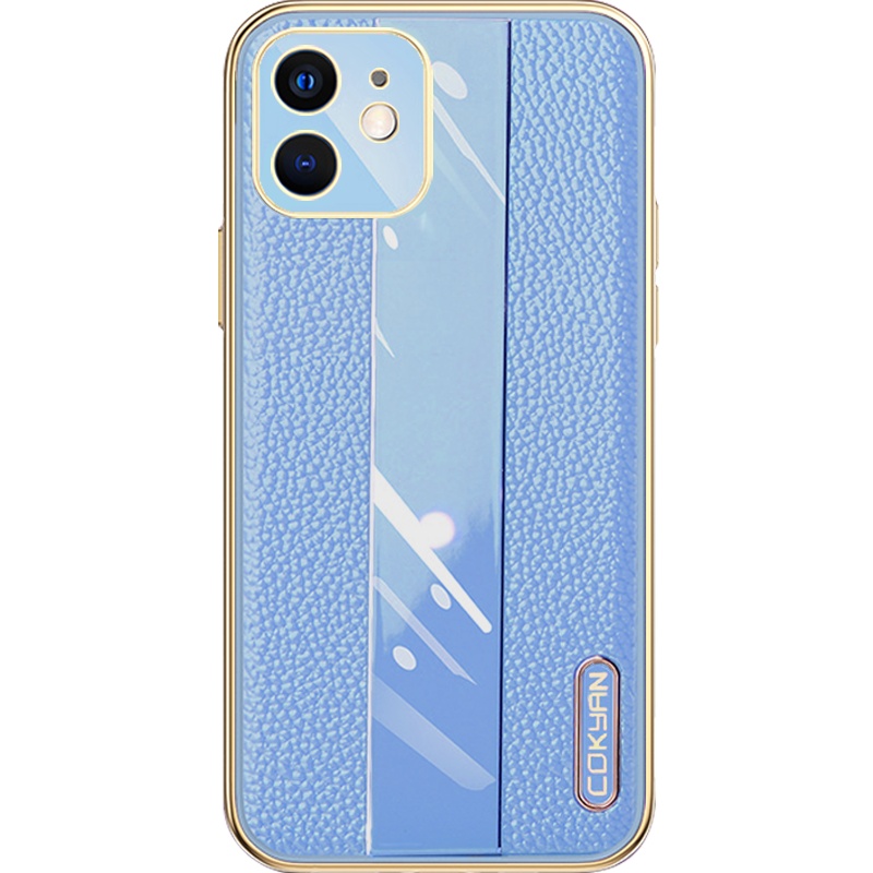 艾思度苹果12手机壳12pro牛皮12pro max创意光面mini电镀软壳