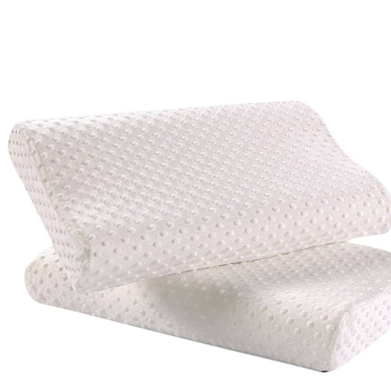 [一对装]曼凝家纺 简约纯色慢回弹记忆棉单人枕芯 可拆卸护颈大人小孩枕头护颈枕