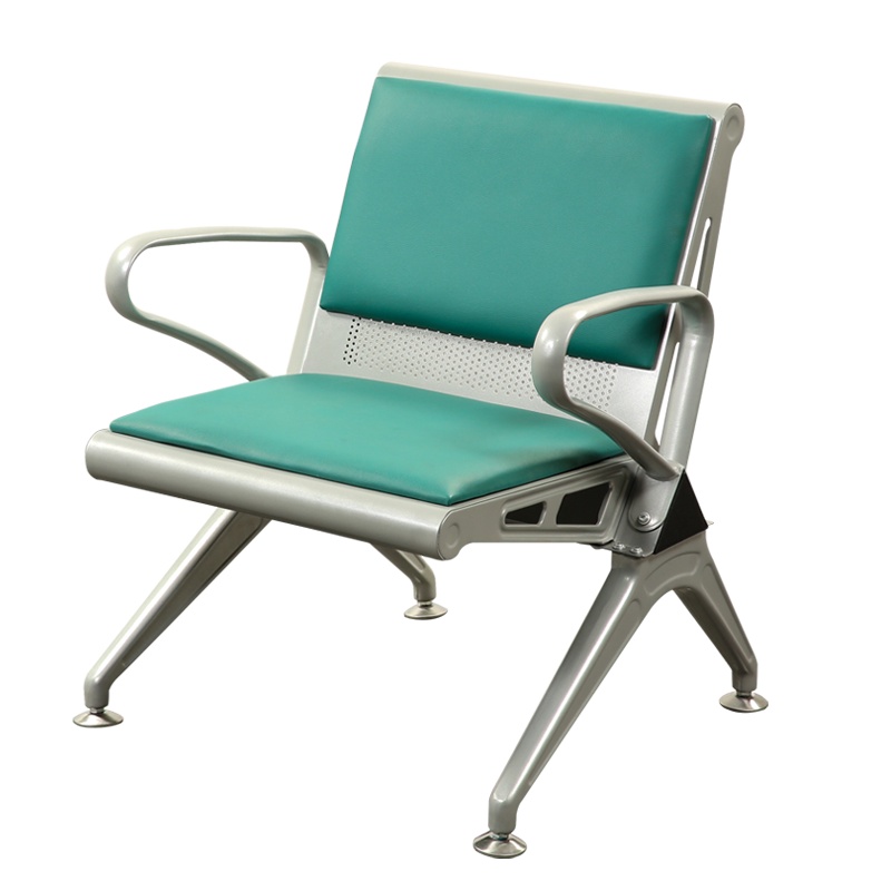 [红心家居]连排椅机场椅公共座椅银行医院等候带皮单人位座椅