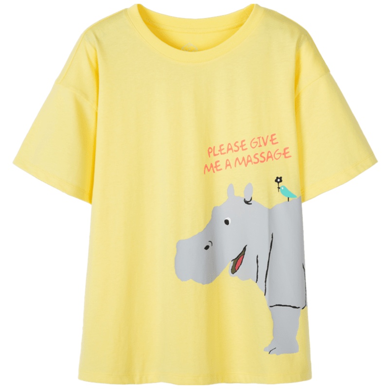 【满198减100预估价：34】森马夏季短袖T恤女印花韩版卡通白色t恤女宽松显瘦原宿风上衣