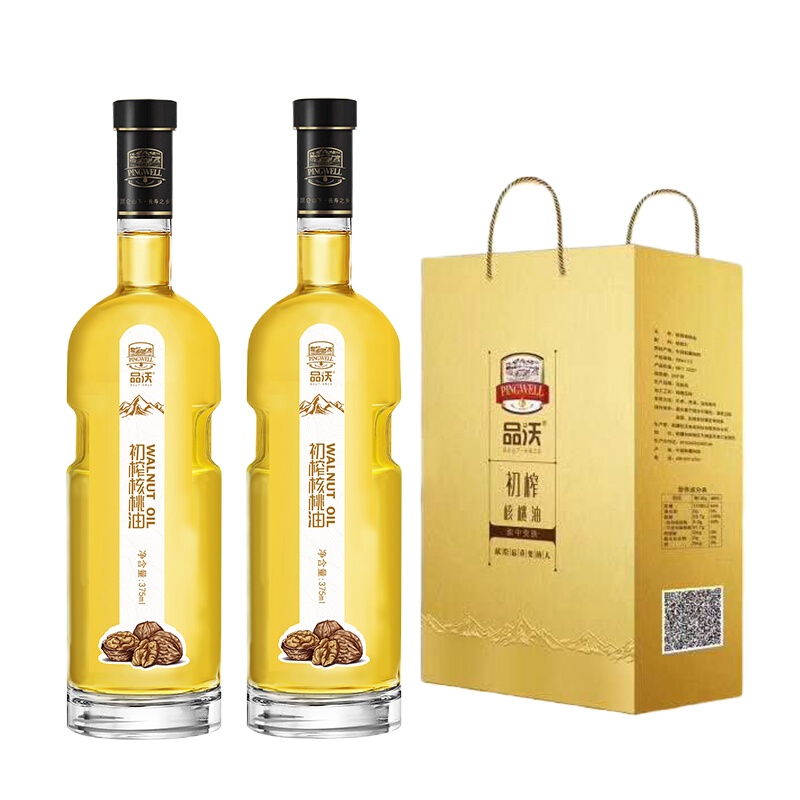 品沃益智健脑冷榨核桃油375ML*2组合装
