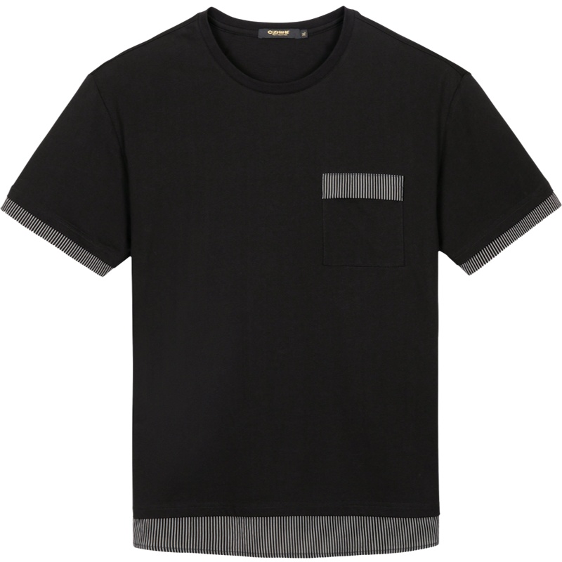 千纸鹤男装黑色T恤男短袖2020夏季新款时尚休闲纯色半袖上衣20448