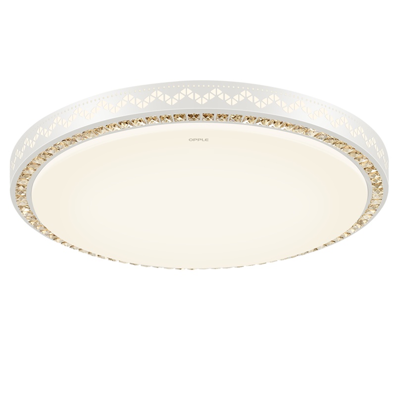 欧普照明 led圆形客厅灯卧室水晶吸顶灯具 现代简约温馨大气KT