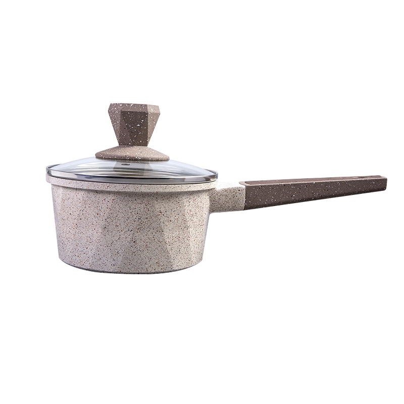 Jeetee吉特不粘少油烟麦饭石奶锅不粘锅辅食锅热炖锅小汤锅家用锅具16cm铝合金电磁炉燃气灶通用ZSNG001-16G