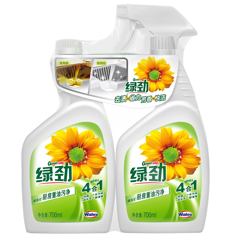 绿劲 厨房去重油污净 700ml+700ml 补充装 威露士出品