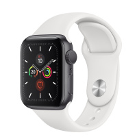 Apple Watch Series5 苹果智能手表 44mm GPS银色铝金属表壳白色运动型表带 VD2