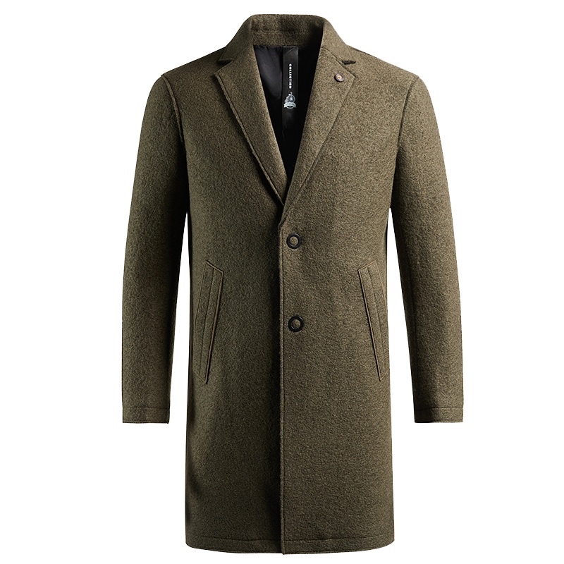 微阔小落肩牛油果针织全羊毛大衣