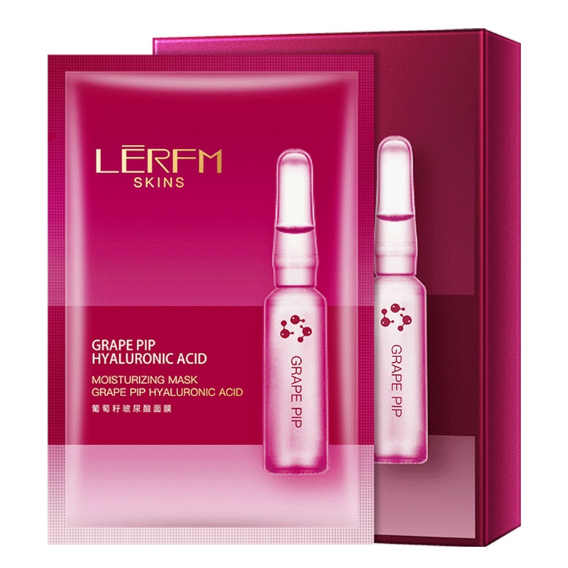[第2件0元]LERFM 葡萄籽玻尿酸面膜10片