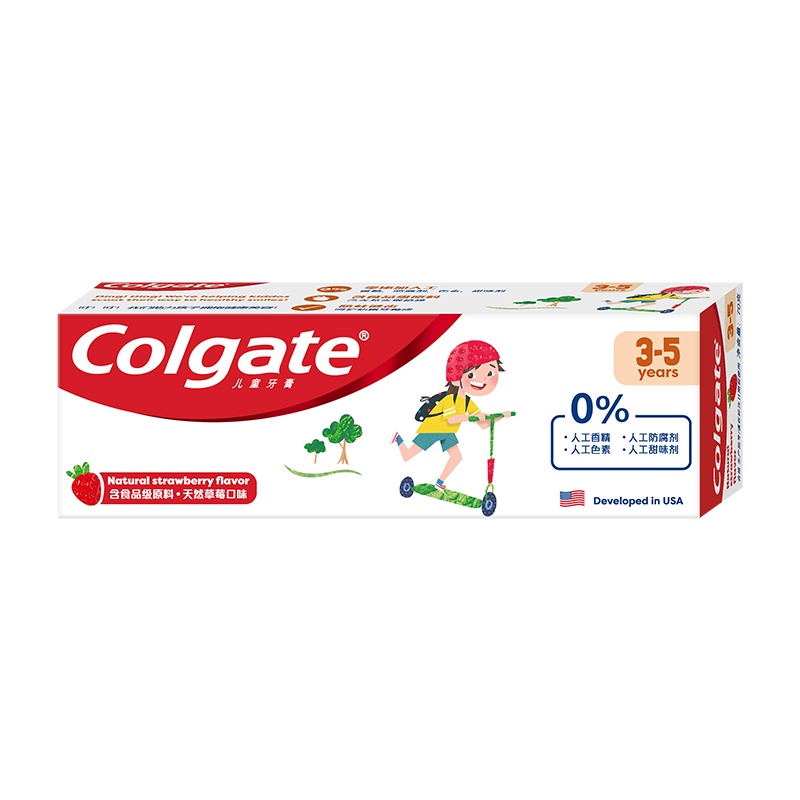 高露洁(Colgate)儿童护理 儿童牙膏婴儿无添加水果味换牙期防蛀健齿(3-5岁)70g