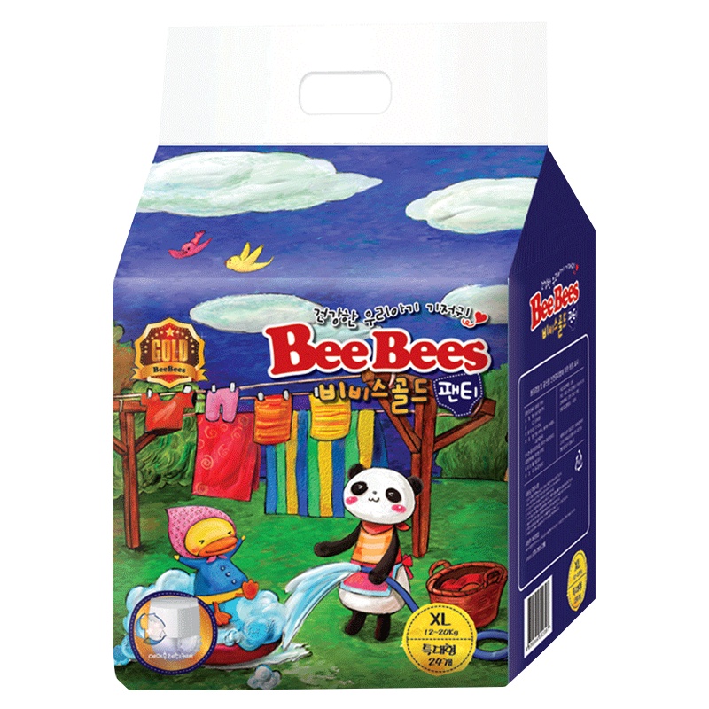 [韩国金贝柔]BeeBees铂金超薄透气拉拉裤 夏季婴儿宝宝学步裤XL