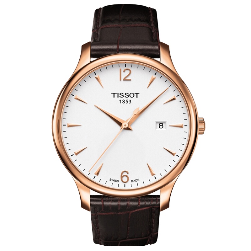 天梭(TISSOT)手表 瑞士品牌俊雅系列男表商务经典简约休闲日历钢制表带石英表 男T063.610.36.037.00