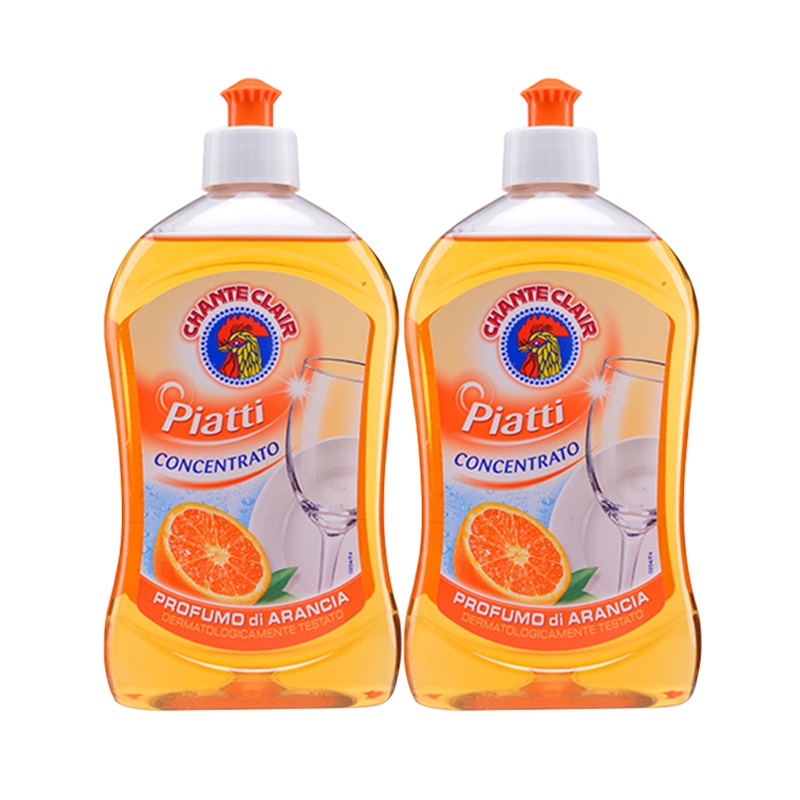 大公鸡头 进口浓缩洗洁精去油易洗可洗果蔬 香橙味500ml*2瓶