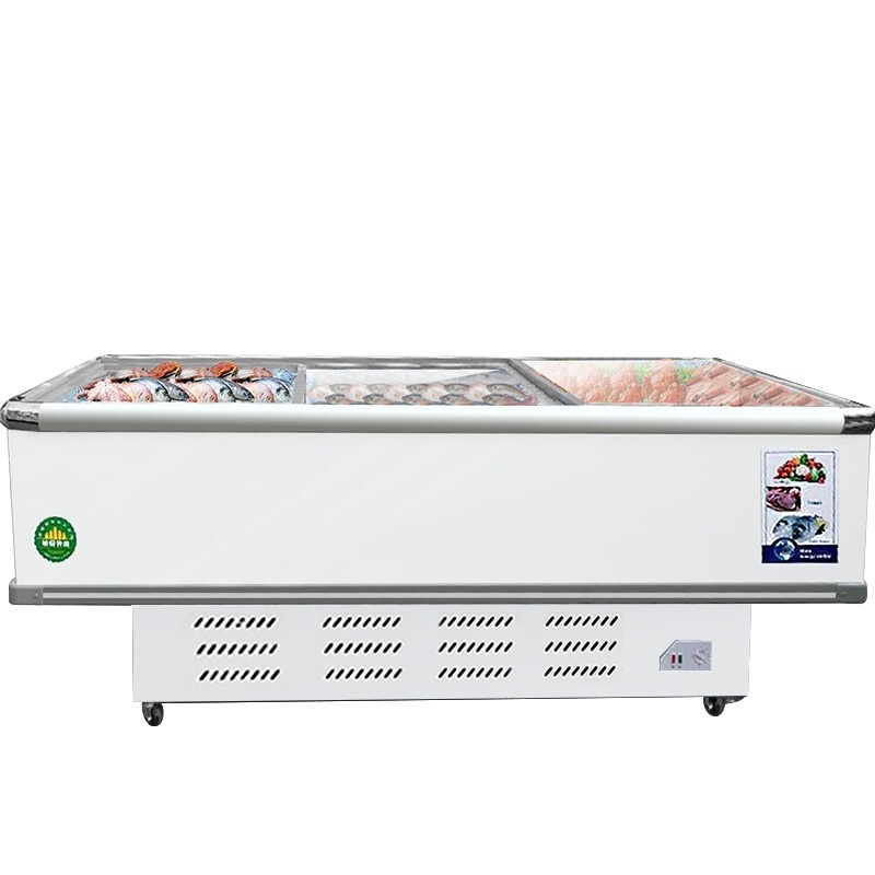 希冷(XILEN) 平岛柜卧式冰柜商用展示柜冷藏商用保鲜柜速冷冻柜烧烤配菜柜海鲜超市冰箱 2.5米全冷冻双压缩机