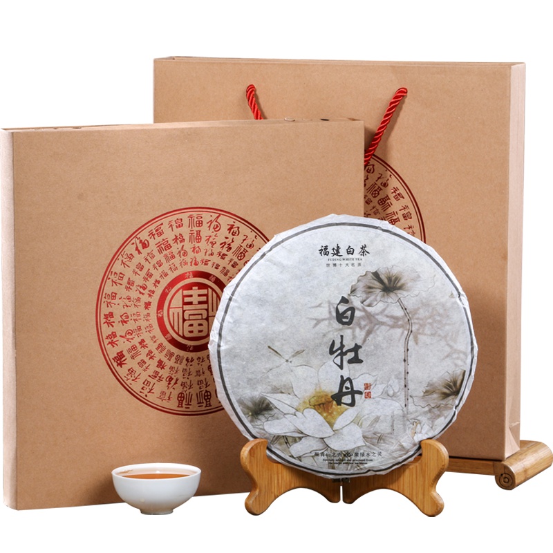和茶原叶 茶叶 白茶 福鼎白茶 白牡丹白茶饼礼盒装 老树白茶 357g