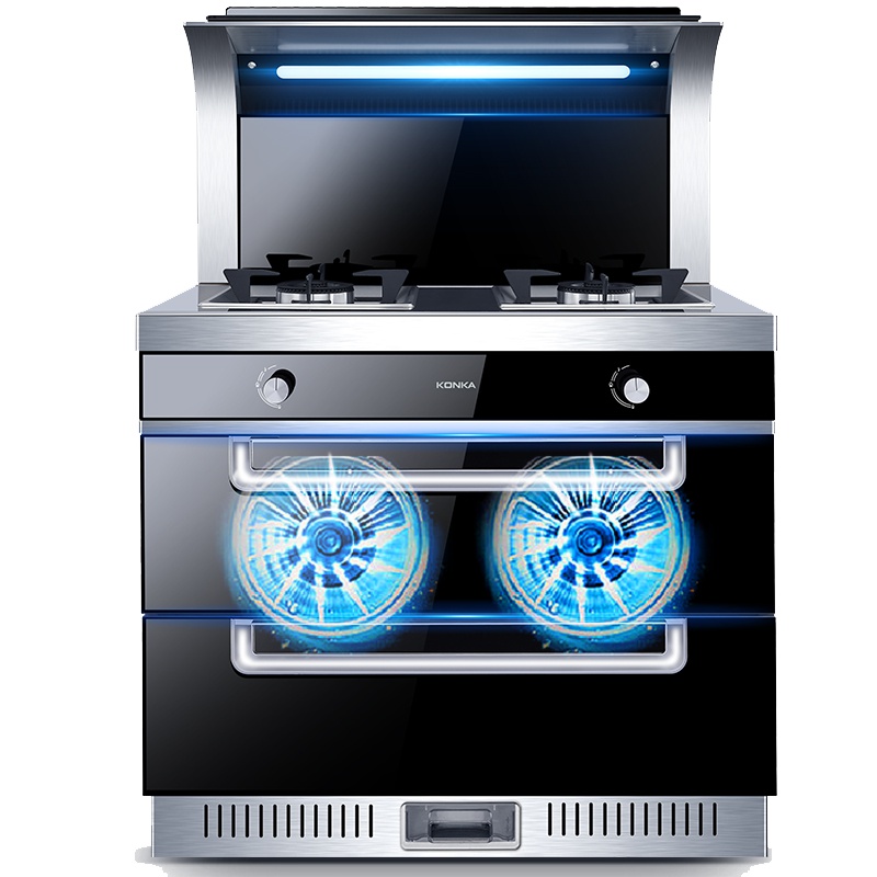 康佳(KONKA) 集成灶 5.0KW大火力集成一体灶 电加热自动清洗 带暖菜功能 双电机 天然气KDD12