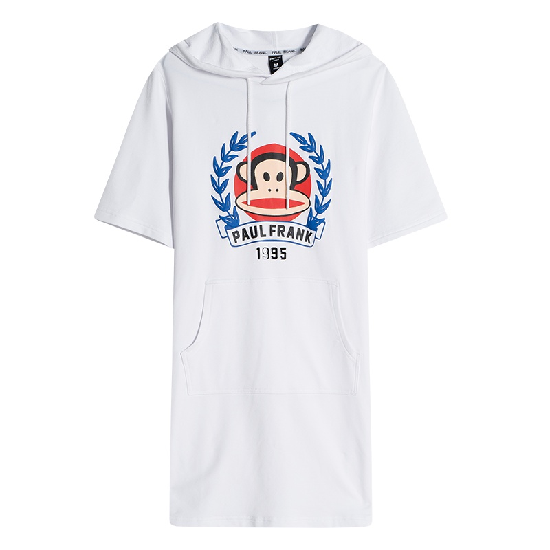 Paul Frank/大嘴猴2019夏季新款连衣裙女长款韩版小清新印花抽绳