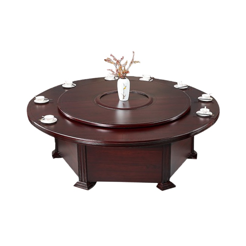 匡大 圆餐桌实木餐桌1.8米手动餐桌