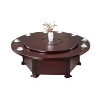 匡大 圆餐桌实木餐桌1.8米手动餐桌