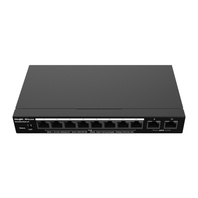 锐捷(Ruijie)智能监控Poe交换机 企业级办公监控工程交换器 RG-ES210GC-LP