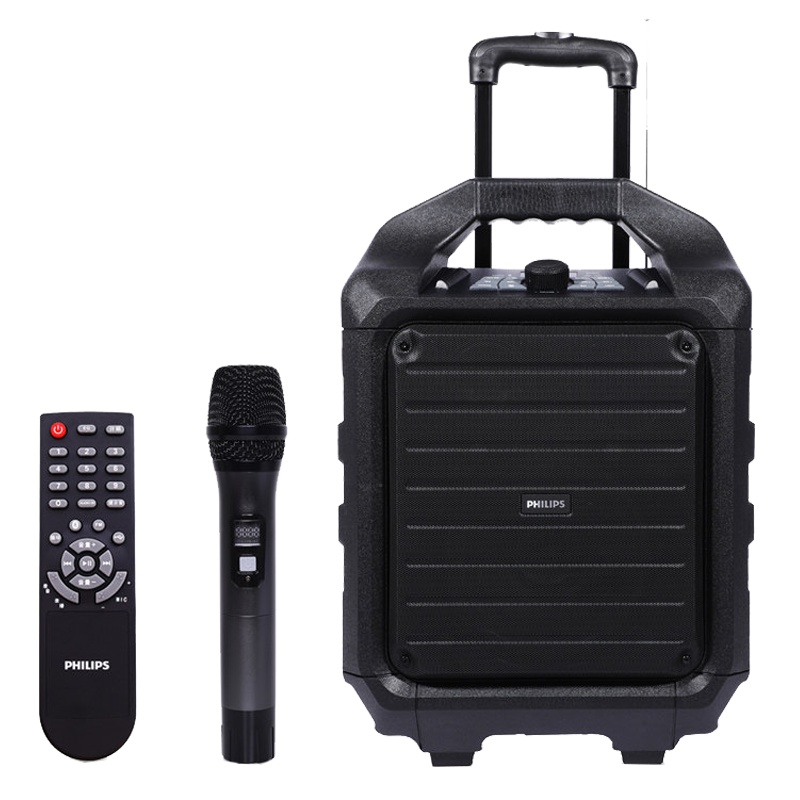 飞利浦(Philips)SD75音响大功率唱歌广场舞音响 蓝牙便携式手提音响音箱低音炮户外音箱黑色