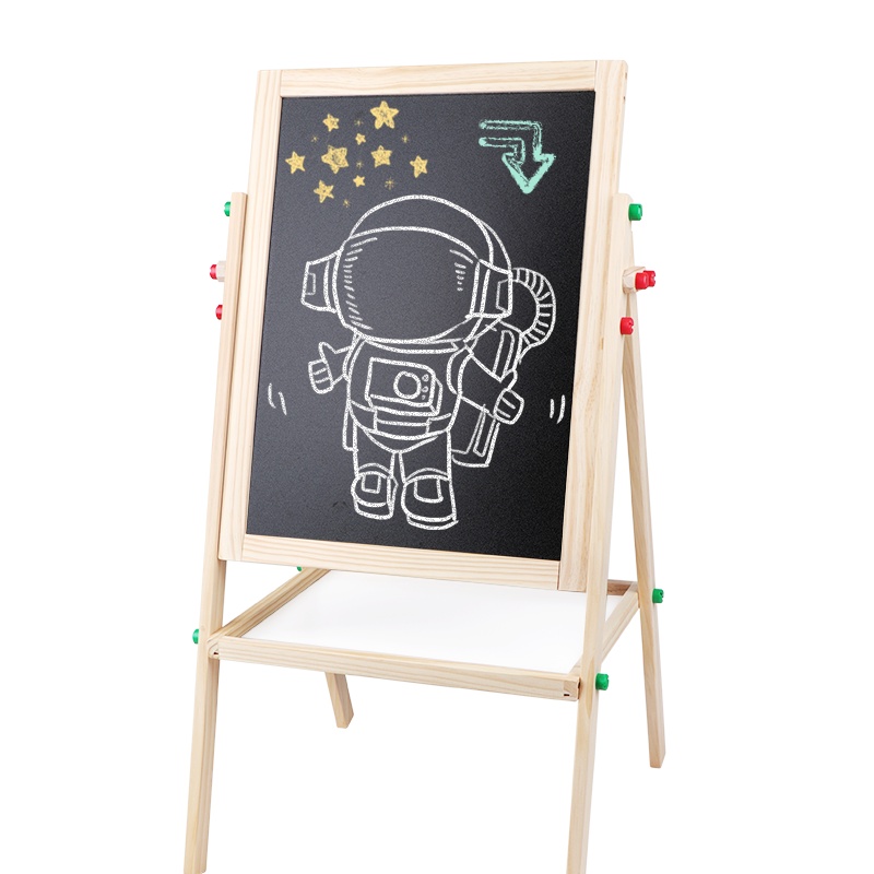 米米智玩 儿童画板画架套装小黑板双面支架式可升降家用宝宝画画磁性写字板-110cm旋转画板