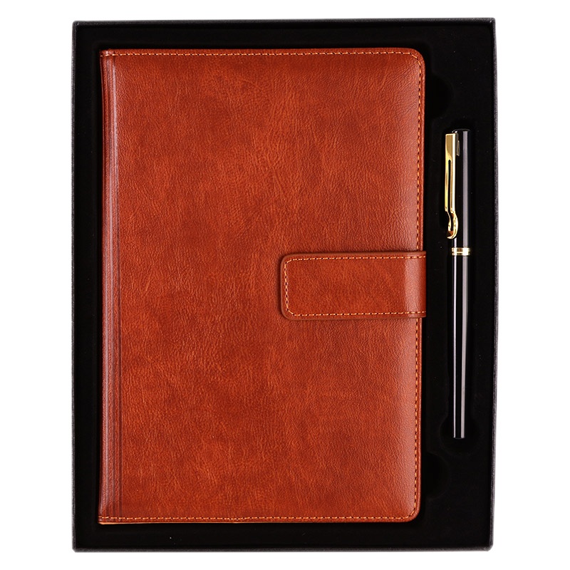 优必利 礼盒 皮面笔记本会议A5记事本商务 日记本 笔记本子工作本 签字笔 可定制logo 25-59礼盒