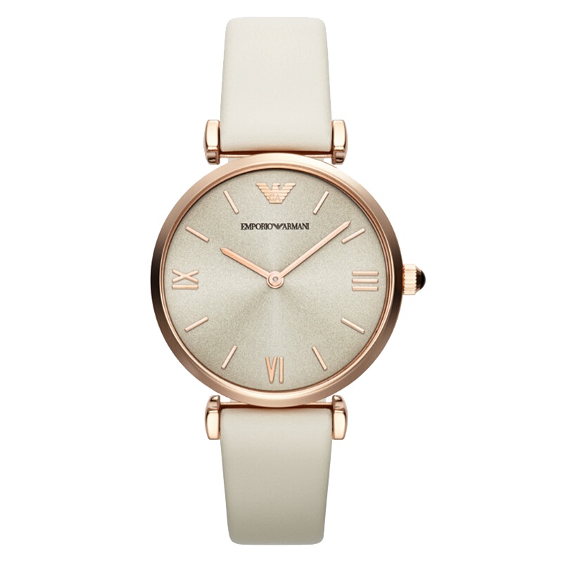 阿玛尼(EMPORIO.ARMANI)手表 皮质表带经典时尚休闲石英表女士腕表 AR1769