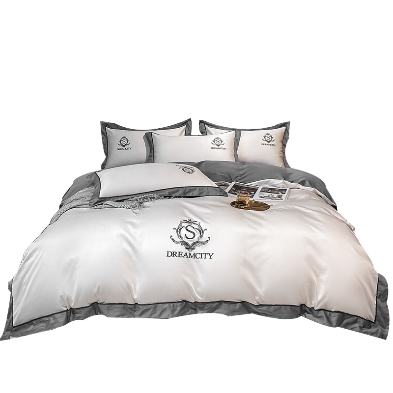 南极人(NanJiren)家纺 轻奢风60支长绒棉纯棉床上四件套100全棉欧式奢华高档被套床单男