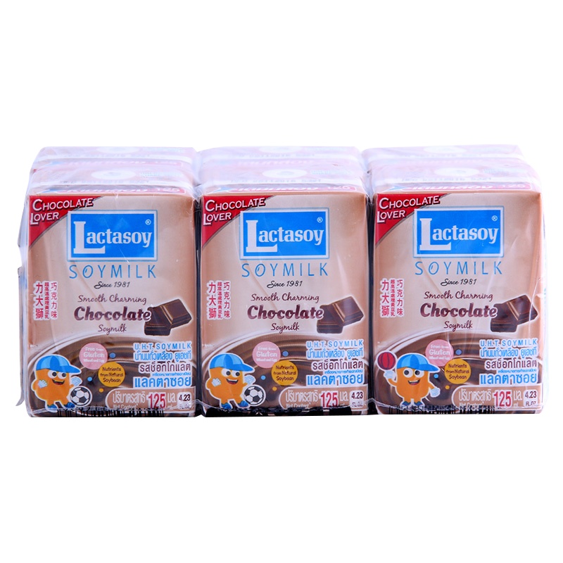 力大狮 Lactasoy 巧克力味豆奶液奶泰国进口 125ml*6盒 豆奶纯牛奶 鲜奶 早餐奶 饮料 泰国进口