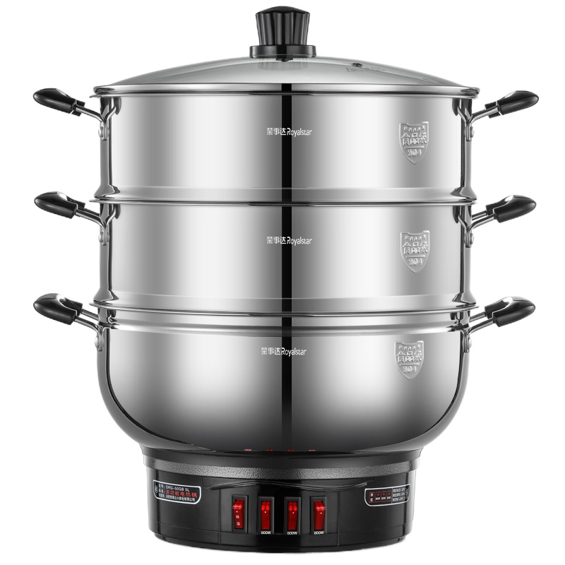 荣事达(Royalstar)电蒸锅多功能电热锅304不锈钢电炒锅电煮锅电火锅32CM电锅DRG-50GB 5L/