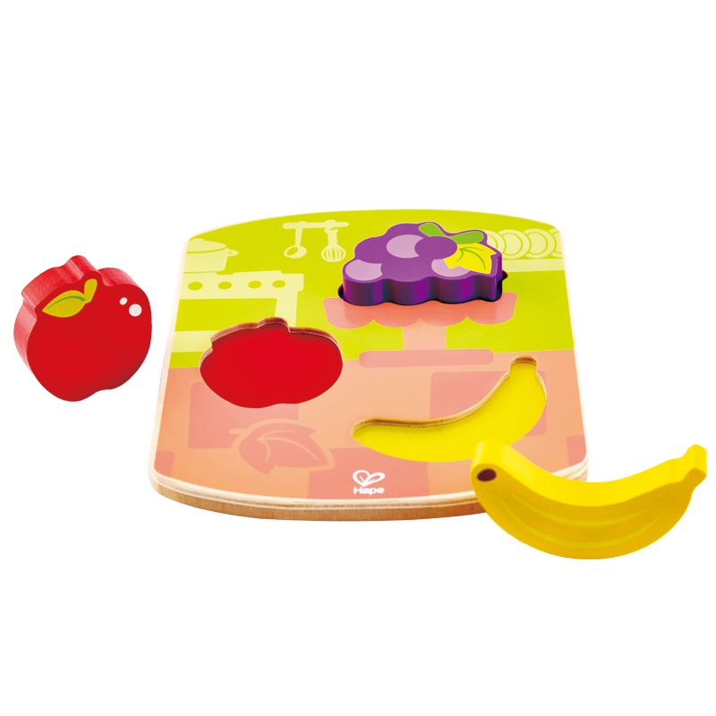 Hape一阶—美味水果立体拼图12个月以上儿童拼图玩具