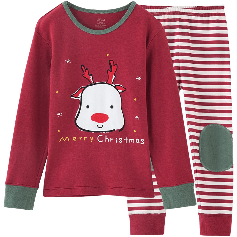 顶瓜瓜儿童秋衣套装全棉女童秋衣秋裤纯棉中大男童棉毛衫保暖内衣