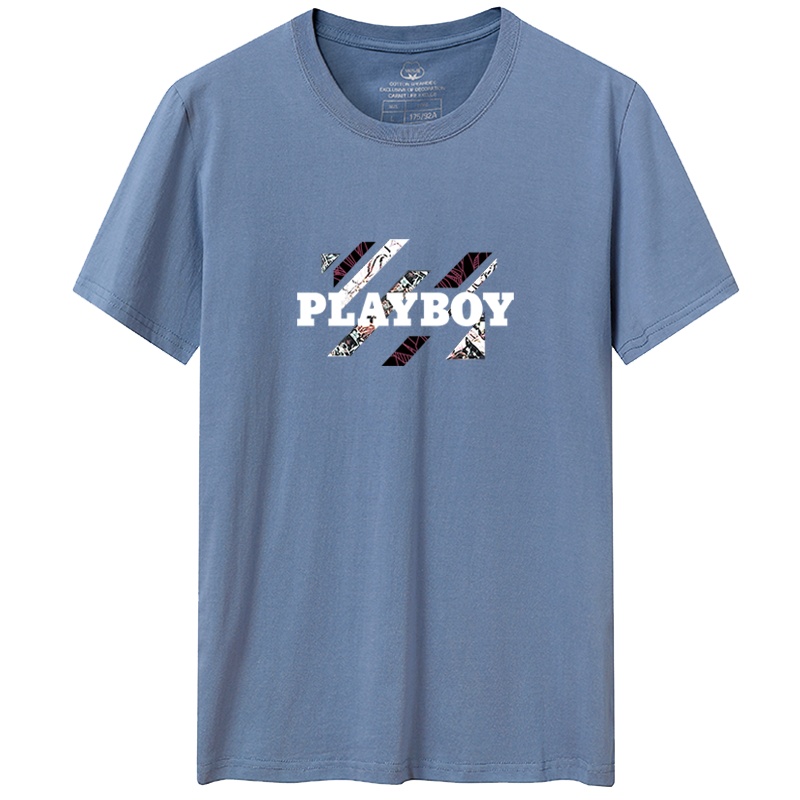 花花公子夏季短袖t恤男士宽松纯棉衣服春装短袖