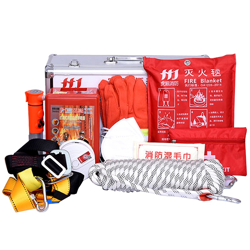 虎鲸消防应急包安全装备铝合金应急箱11件套救援装备家用酒店宾馆户外逃生包配套装备
