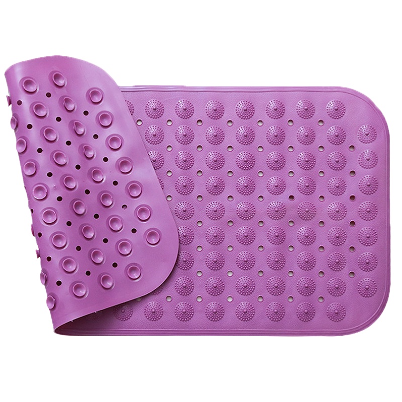 海斯迪克 HK-430 工厂浴室防滑地垫 PVC防滑垫 按摩脚垫 卫浴浴缸防滑垫 洗澡防滑吸盘垫子 紫色45*78cm