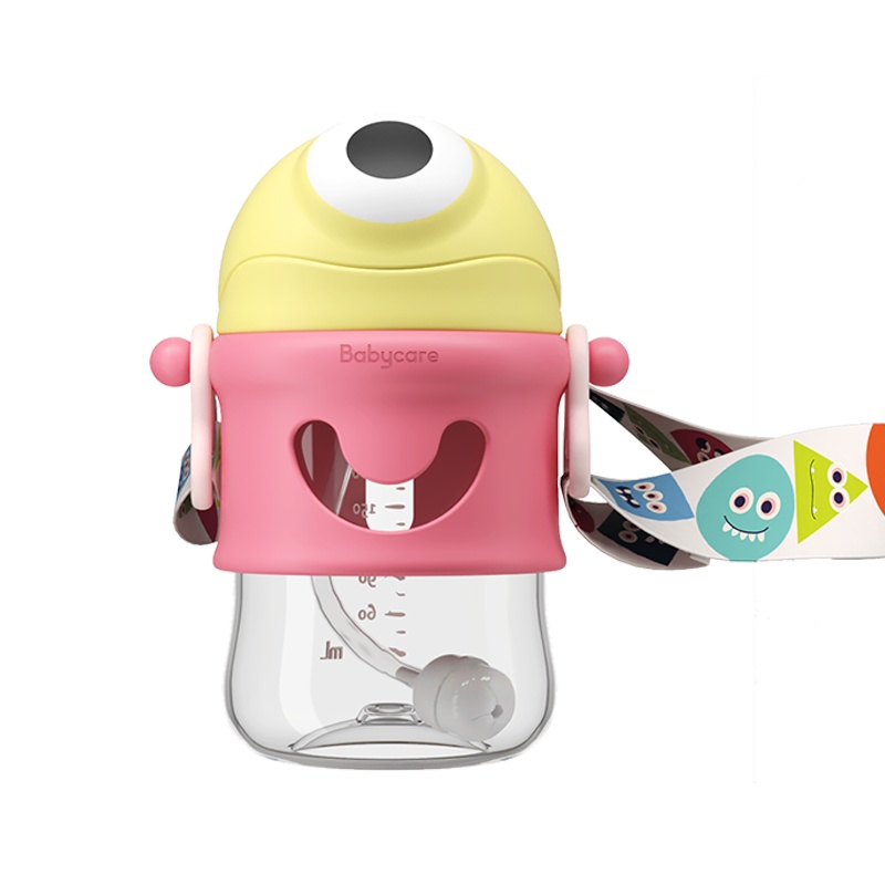 babycare婴儿学饮杯宝宝喝奶喝水杯儿童吸管鸭嘴杯两用ppsu6个月[tritan-直饮]暖柠黄300ml
