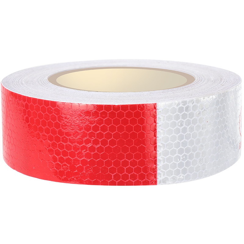 汽车反光贴纸货车面包车年检反光贴反光晶彩格车贴汽车反光膜警示带红白相间102条车身贴纸30米