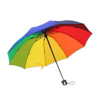 三折碰击布彩虹晴雨伞 DX1224防风骨架10骨加固晴雨伞彩虹伞(把)