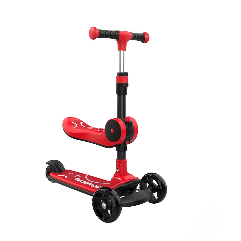 优贝一键折叠滑板车儿童2-3-4-6岁宝宝小孩溜溜车滑滑车发光轮