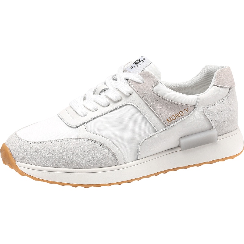 公猴小白鞋女2021新款春季平底真皮百搭运动休闲阿甘华夫女鞋