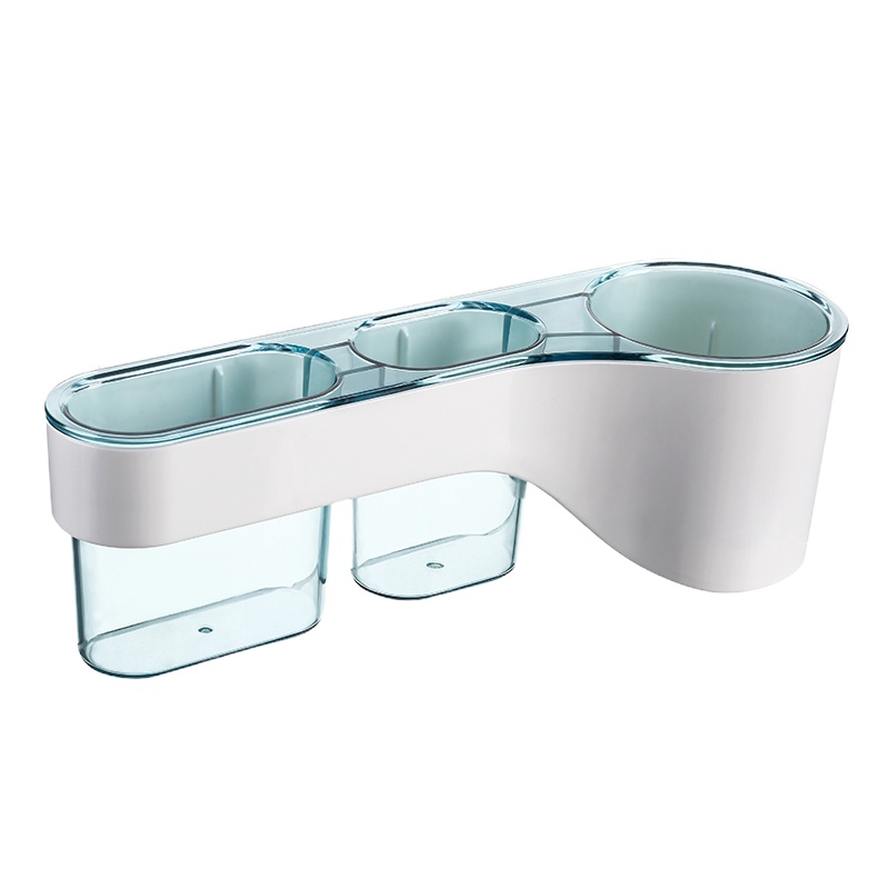 壁挂吹风机架免打孔电吹风架子浴室置物架墙上吹风机收纳架风筒架 蓝白色[1年脱落包退换]