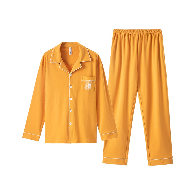 康谊纯棉睡衣男春秋冬季简约开衫情侣全棉保暖休闲可外穿全棉家居服女套装