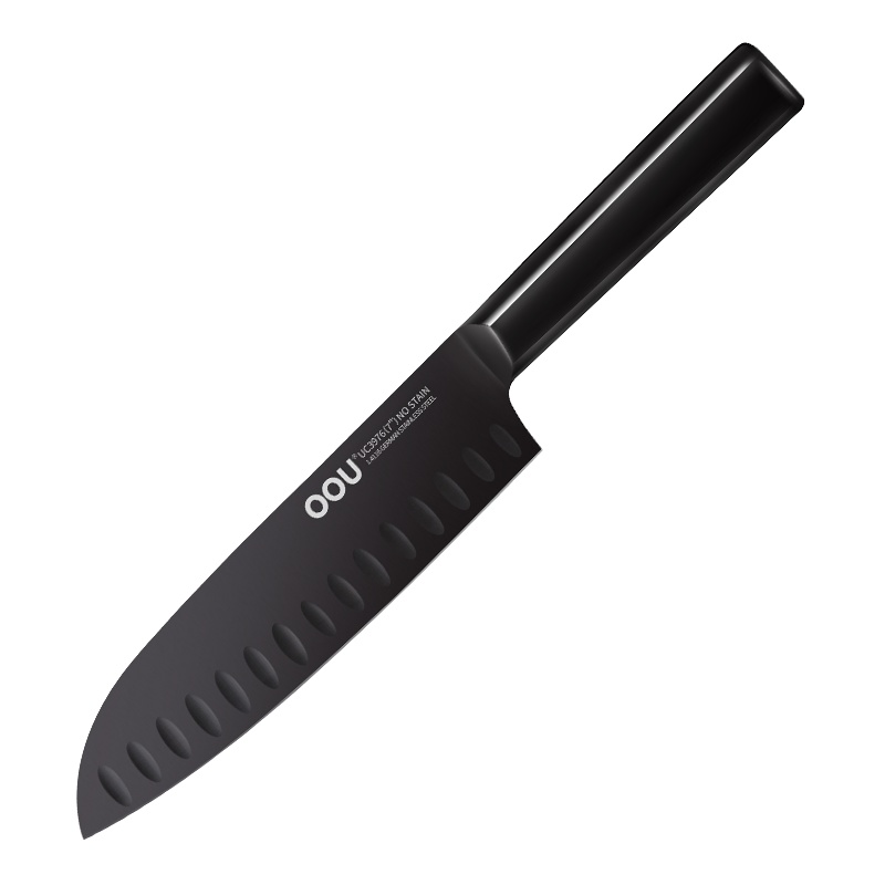 OOU!黑刃厨师刀 不锈钢 耐磨抗氧化 料理刀寿司刀西式主厨刀小菜刀德国进口钢材