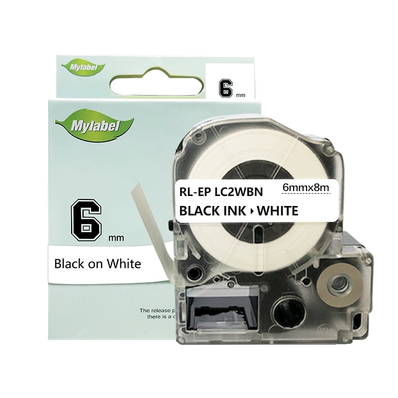 e代经典 6mm白底黑字标签色带 适用爱普生LW400;LW700;LW600P;LW1000P;LWZ900