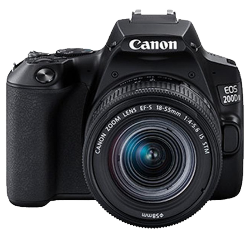 佳能(Canon)迷你单反EOS 200D II(18-55)黑色数码相机 单镜头套装 有效像素约2410万 Vlog