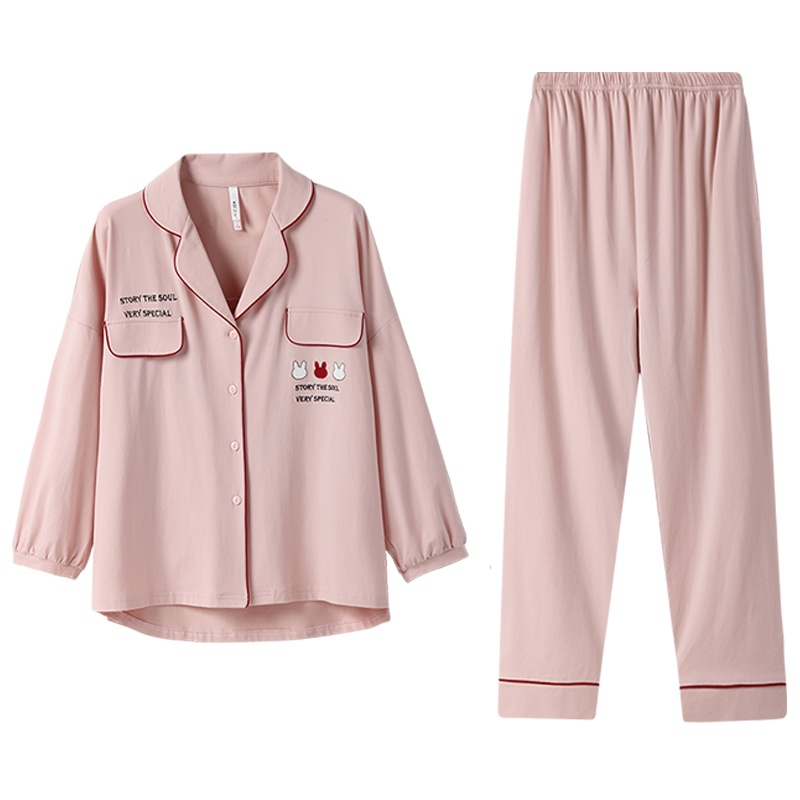 安之伴纯棉情侣睡衣女士春季开衫长袖韩版休闲宽松男士家居服